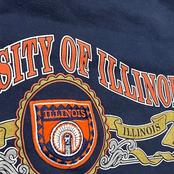 University of Illinois Fighting Illini NCAA College 1980s Nutmeg Sweatshirt - Picture 3 of 4